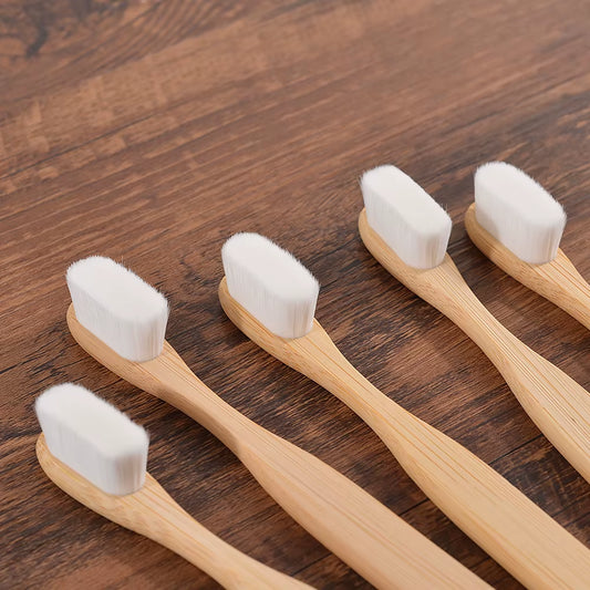 5Pcs Ultra Fine Soft Toothbrush Million Bristle Adults Bamboo Toothbrush Vegan Teeth Deep Cleaning Dental Oral Care Tooth Brush - EditWell