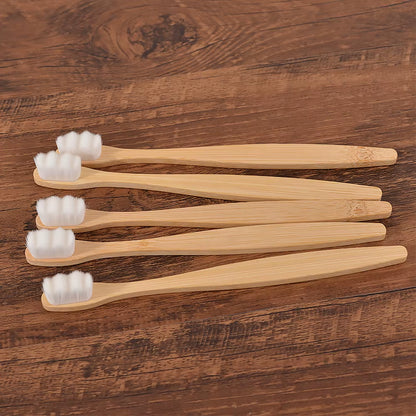 5Pcs Ultra Fine Soft Toothbrush Million Bristle Adults Bamboo Toothbrush Vegan Teeth Deep Cleaning Dental Oral Care Tooth Brush - EditWell