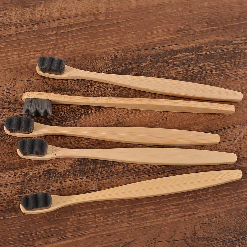 5Pcs Ultra Fine Soft Toothbrush Million Bristle Adults Bamboo Toothbrush Vegan Teeth Deep Cleaning Dental Oral Care Tooth Brush - EditWell
