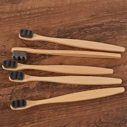 5Pcs Ultra Fine Soft Toothbrush Million Bristle Adults Bamboo Toothbrush Vegan Teeth Deep Cleaning Dental Oral Care Tooth Brush - EditWell