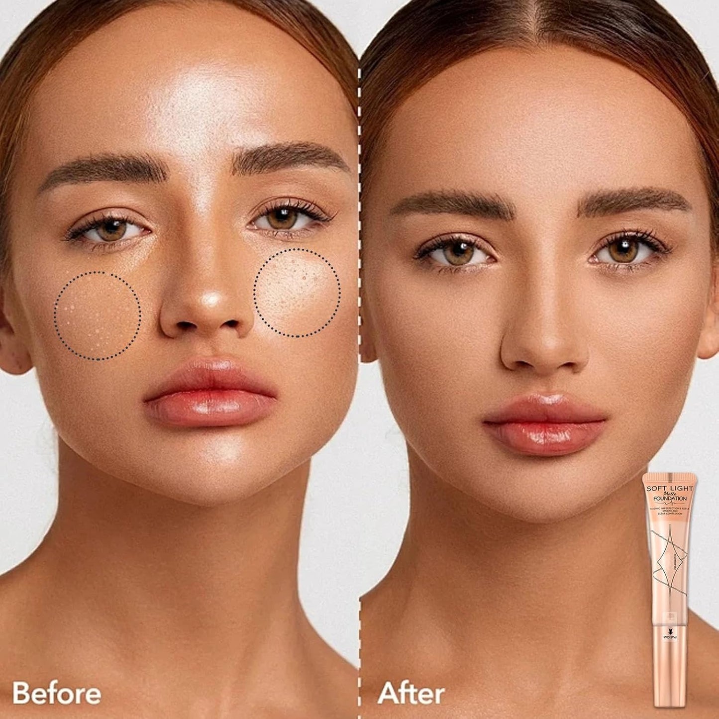 BB Cream Foundation, Full Coverage Matte Foundation, Hide Pores and Acne Marks (15G)