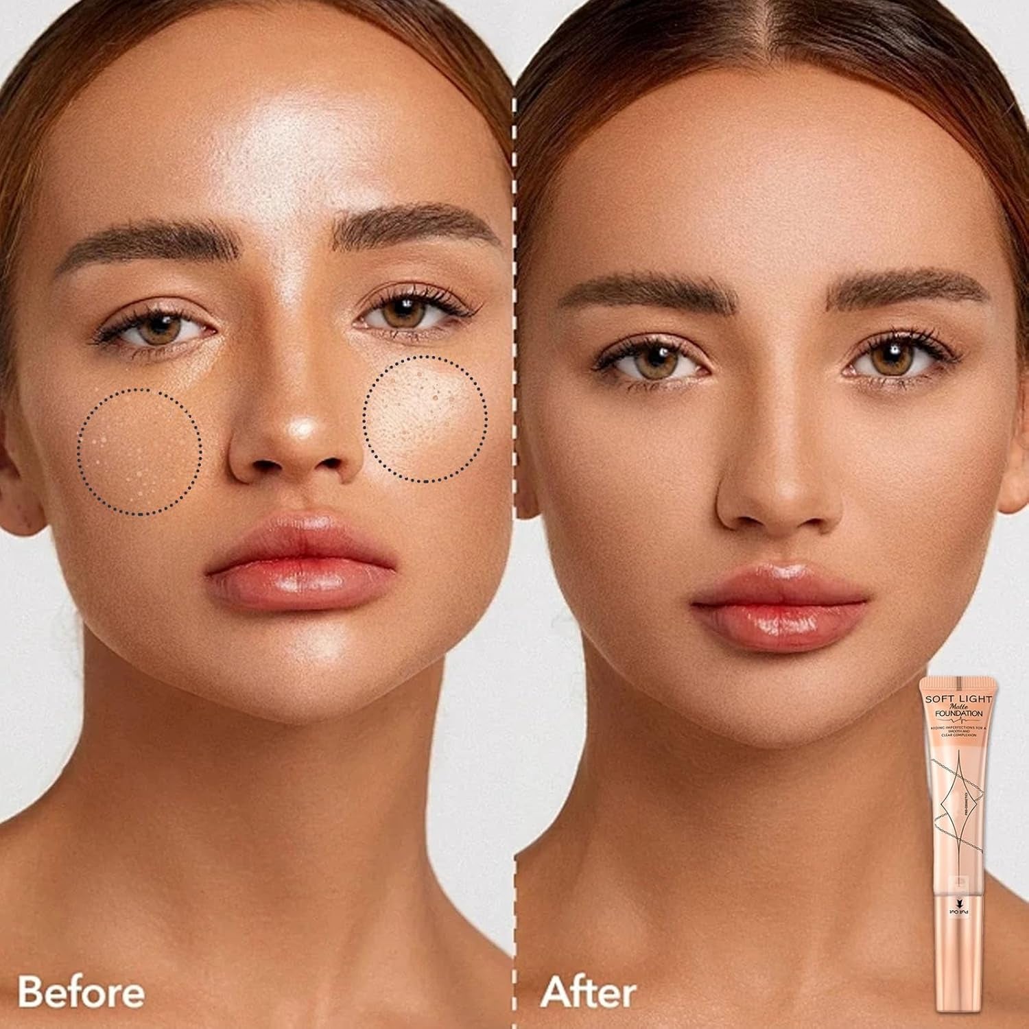 BB Cream Foundation, Full Coverage Matte Foundation, Hide Pores and Acne Marks (15G)