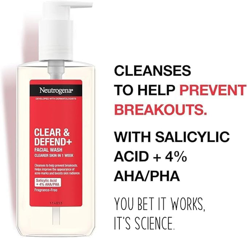 Clear & Defend+ 2-Step Skincare Set: Facial Wash & Serum for Spot-Prone Skin
