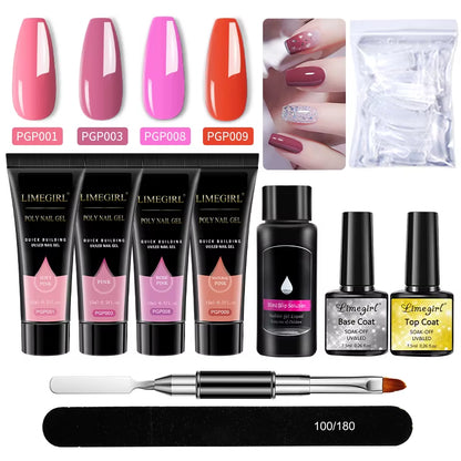 Nail Art Limegirl Kit Poly Nail Gel Extending Soaking Gel Kit Nail Art Acrylic Gel Varnish Kit