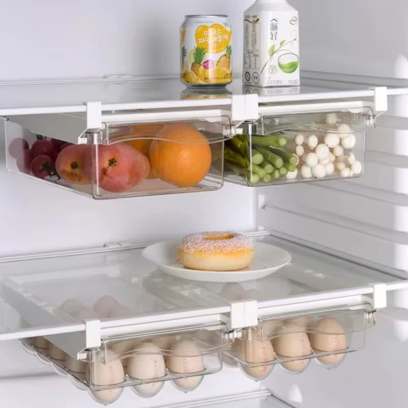 Fridge Organizer Fruit Egg Refrigerator Storage Rack Under-Shelf Refrigerator Organizer