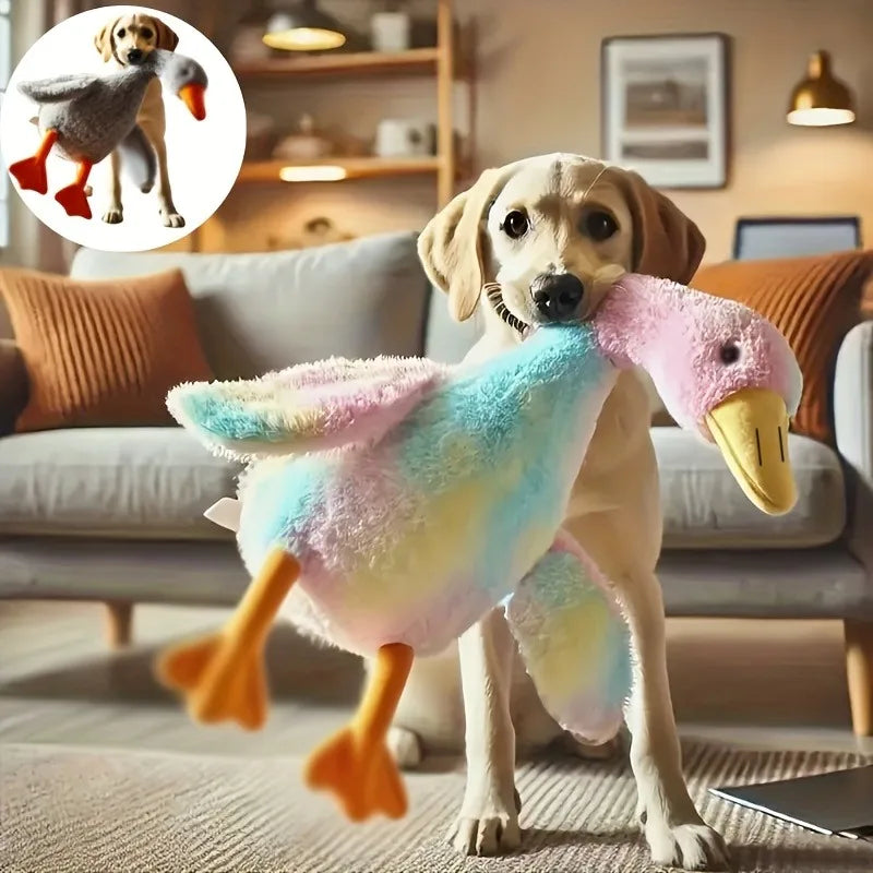50cm Soft Colorful Duck Plush Toy for Cats and Dogs - Anxiety-Relieving Companion for Pets