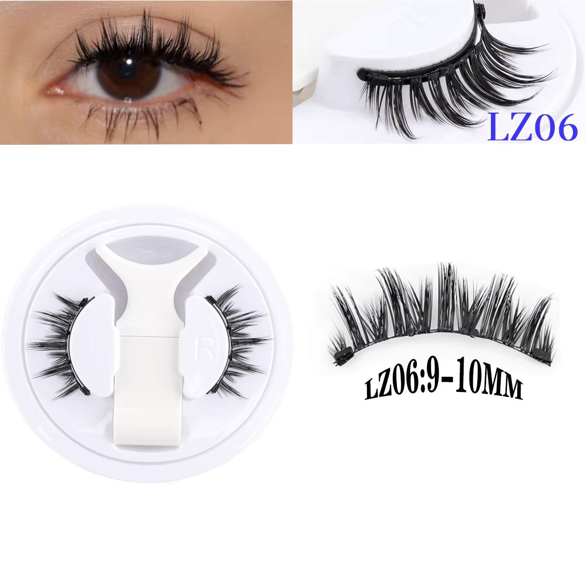 2 Pairs Magnetic Eyelash Natural Look Fluffy False Eyelashes Reusable Magnetic Eyelash Set