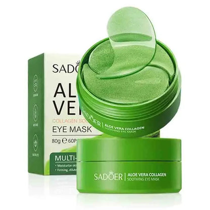 60Pcs Aloe Vera Collagen Eye Mask anti Dark Circles Removal Eyes Bags Moisturizing - EditWell