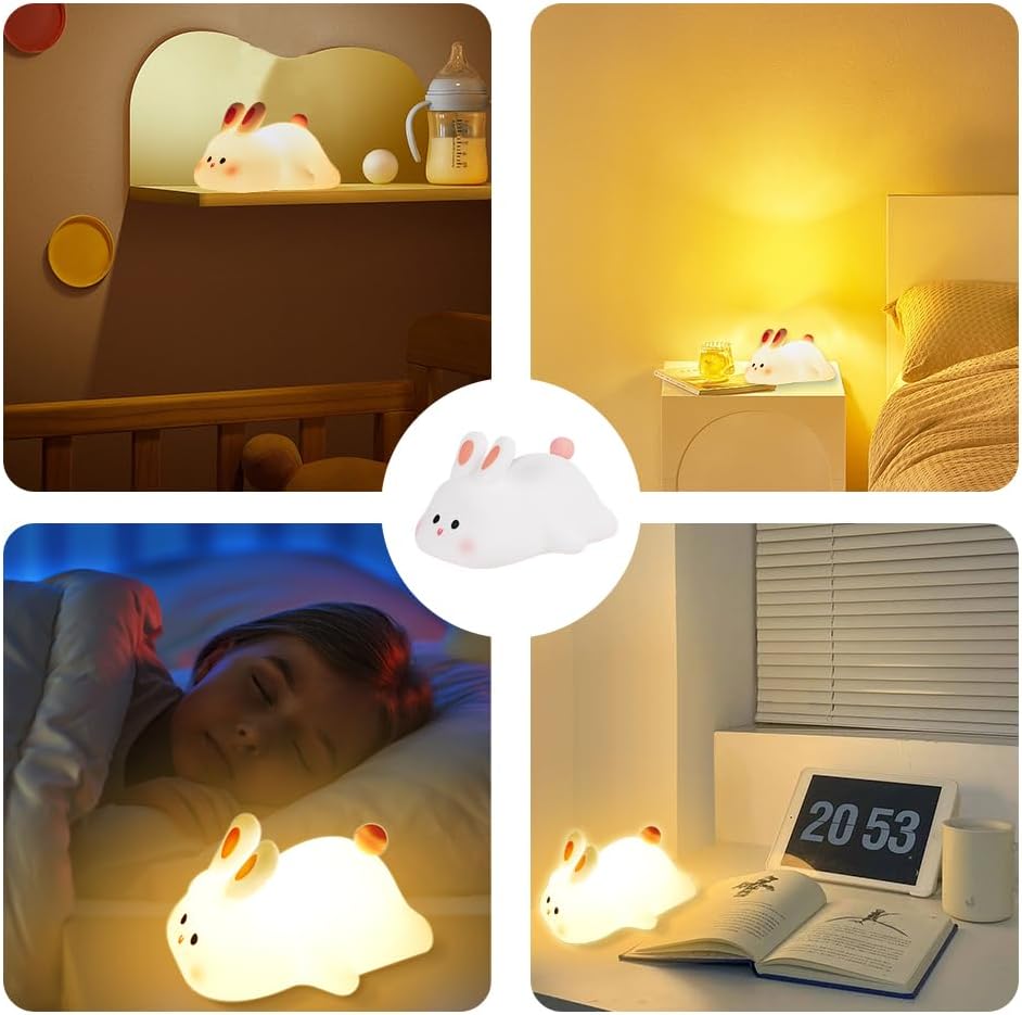 Bunny Baby Night Light, Portable LED Baby Night Light Kids Night Lamp, Bedroom Decor