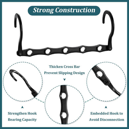 6 Pack Black Space Saving Hangers, Magic Hangers, Closet Organizers