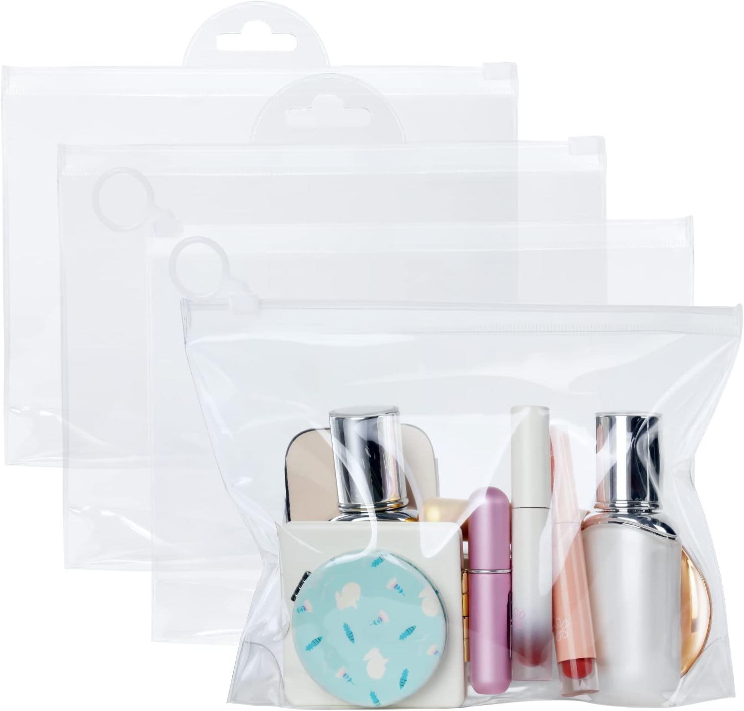 Clear Travel Toiletries Bag, 4 Pcs EVA Waterproof & Leakproof Portable Wash Bags