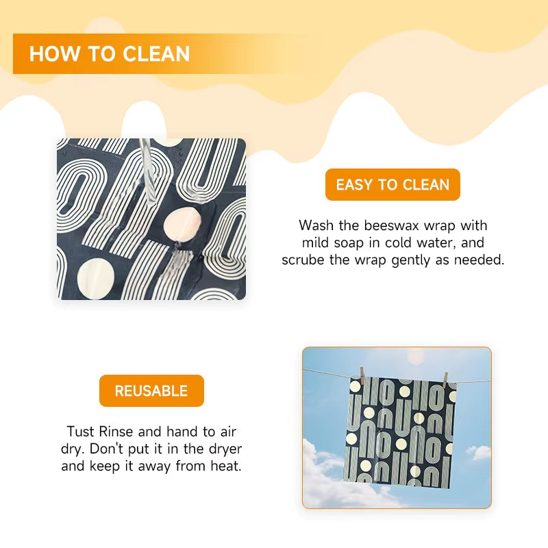 Sustainable Fresh Keeping Food Wrap, Xl Baker Bag,Wax Paper, Beeswax Reusable Food Wrap