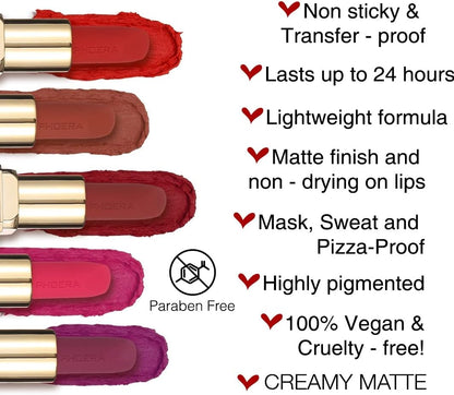 Non Transfer Lipstick Waterproof, Smudge-Proof and Mask-Proof Feeling Weightless Lipstick 