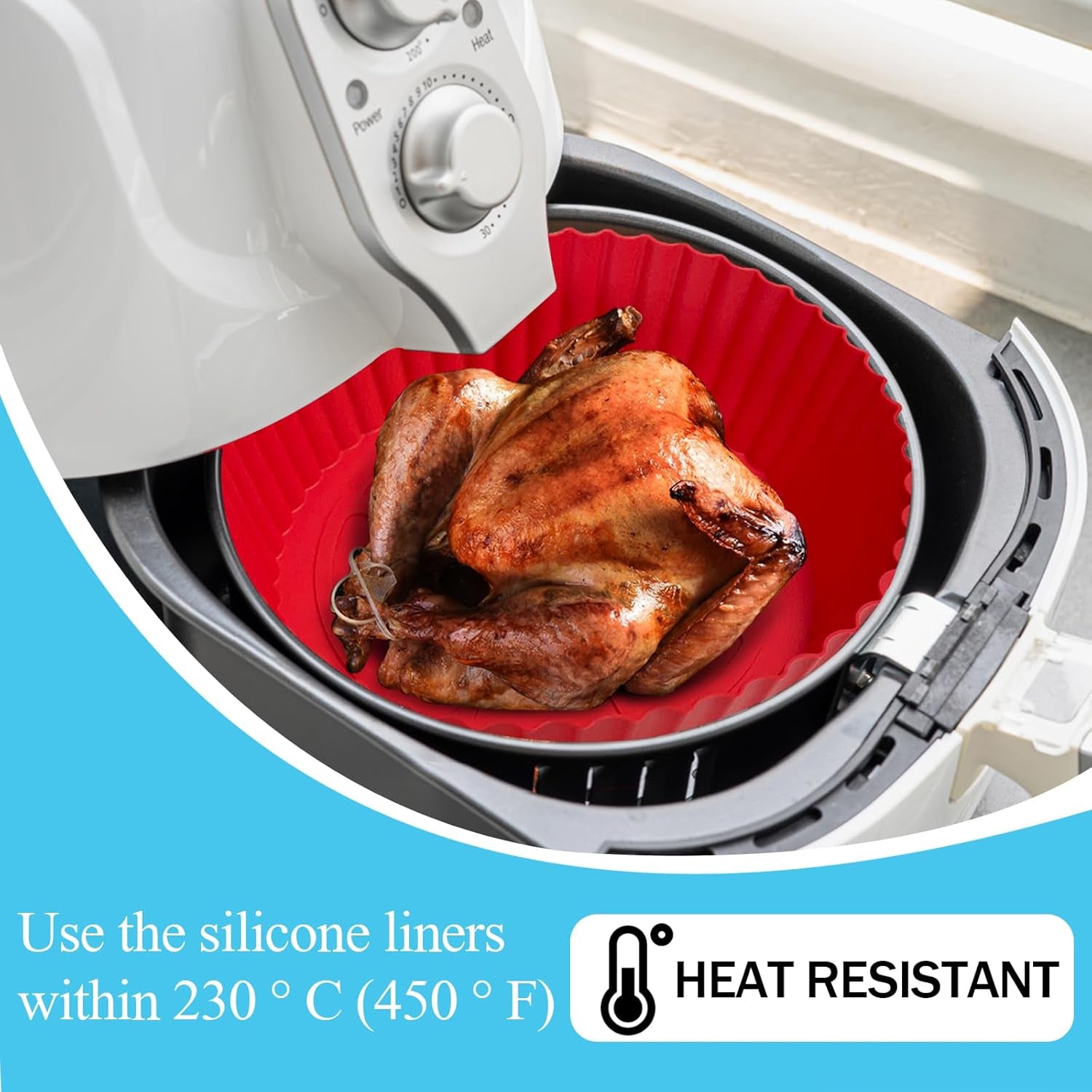 Air Fryer Silicone Liners Pot,8 Inch Air Fryer Basket Liners, Oven Reusable Baking Tray