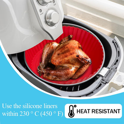 Air Fryer Silicone Liners Pot,8 Inch Air Fryer Basket Liners, Oven Reusable Baking Tray