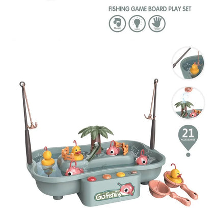 Electric Fishing Toy Set with Music and Lights - Water Play Game for Children