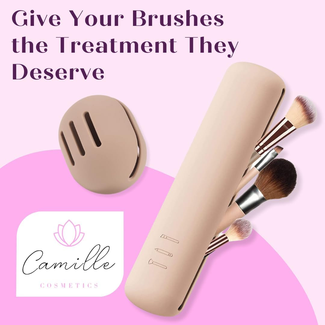 Silicone Makeup Brush Holder, Soft Silicone Makeup Organize Portable Make up Bag