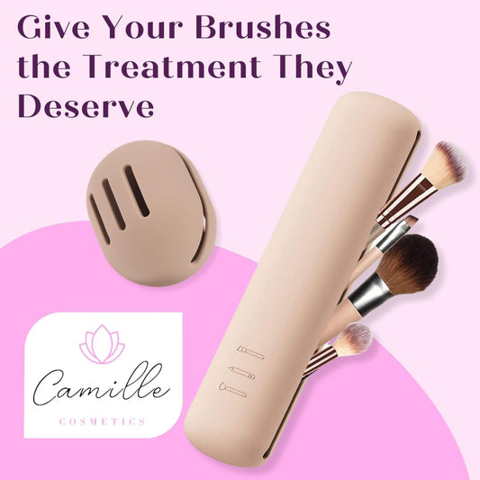 Silicone Makeup Brush Holder, Soft Silicone Makeup Organize Portable Make up Bag