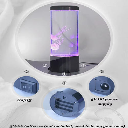 Jellyfish Lamp LED Night Light | 8 RGB Colours Remote Control | Realistic Floating Motion | USB-C Rechargeable | Stress Relief Aquarium Décor | Kids & Adults Gift