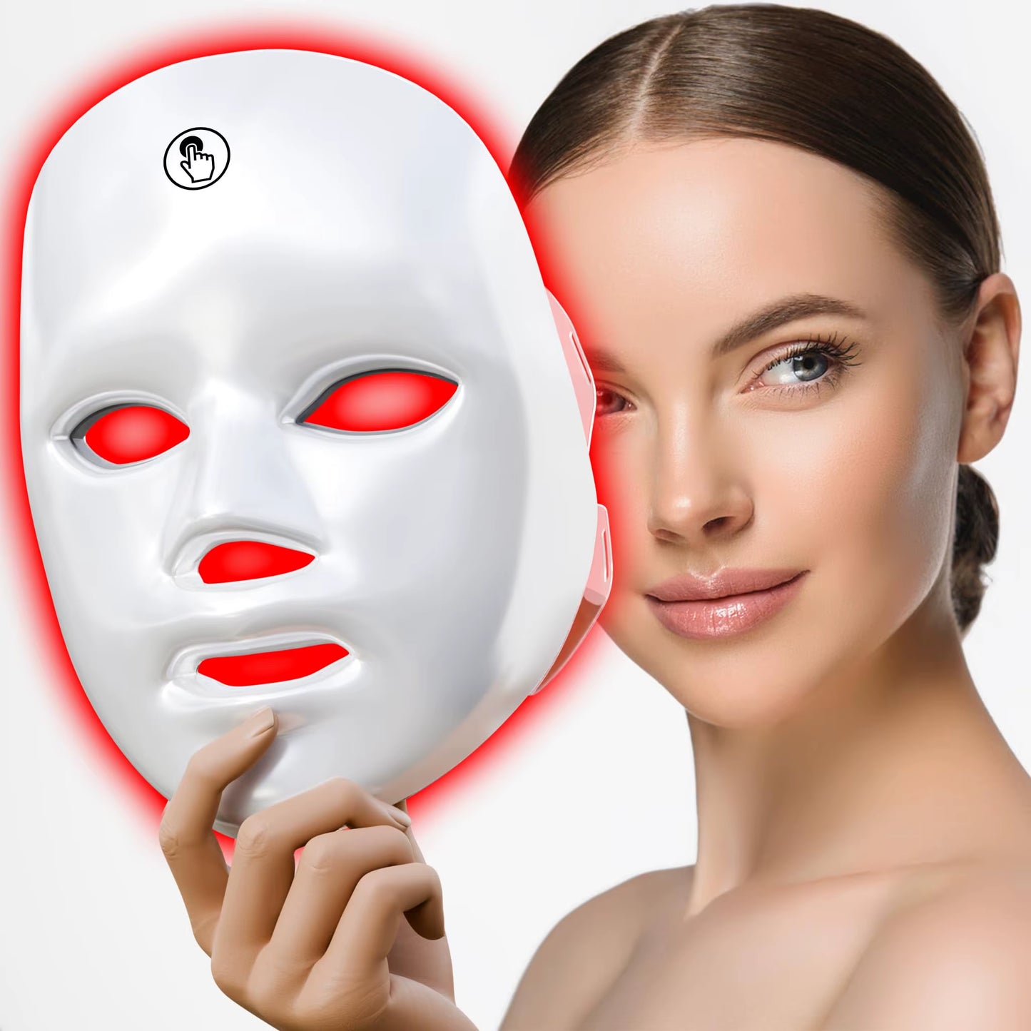 7-1 Colors LED Facial Skin Care Mask,Red Light Mask for Face, Rejuvenation Home Face Lifting Whitening Beauty Device - EditWell