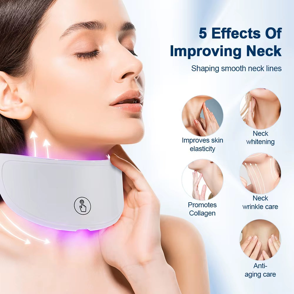 7 Colors Led Facial Mask with Neck Red Light Therapy Mask for Skin Tightening - EditWell