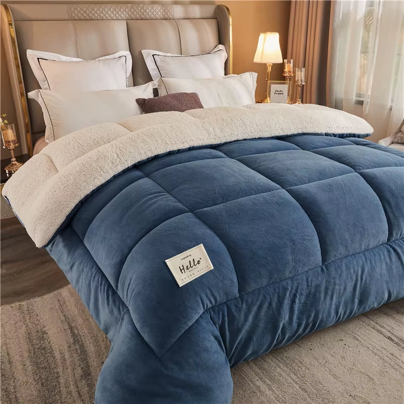 New Thick Milk Fleece Warm Blanket for Winter Artificial Blankets Quilt Core
