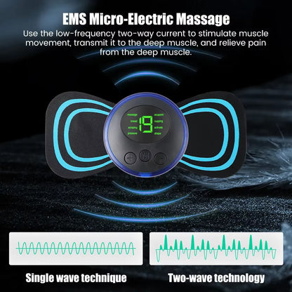 EMS Cervical Spine Massager Mini Electric Neck Massager Tens Low Pulse for Neck 