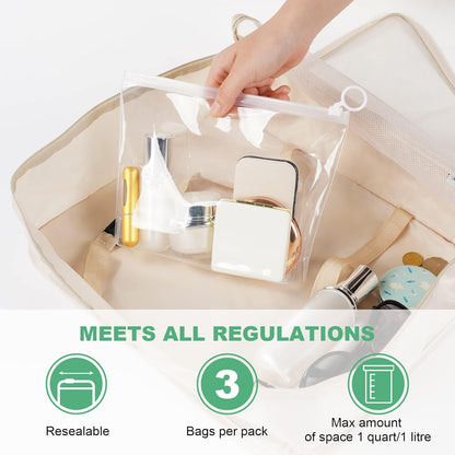 Clear Travel Toiletries Bag, 4 Pcs EVA Waterproof & Leakproof Portable Wash Bags