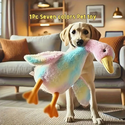 50cm Soft Colorful Duck Plush Toy for Cats and Dogs - Anxiety-Relieving Companion for Pets