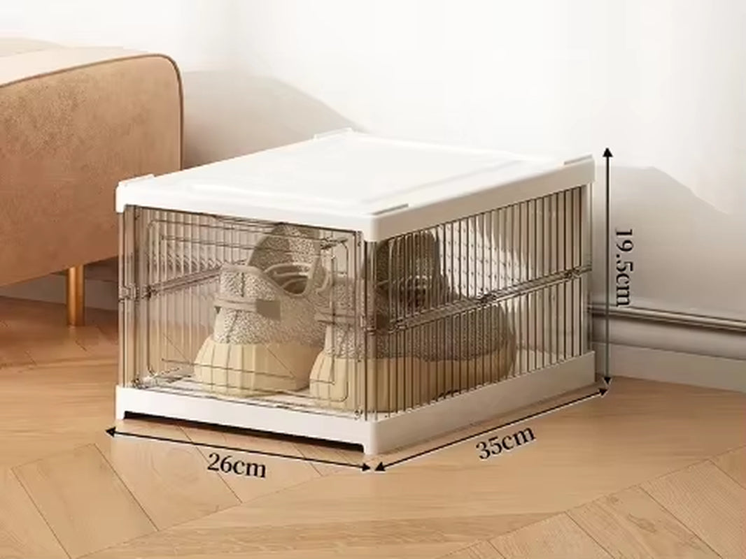 Dustproof 6 Layers Foldable Shoes Box Stackable Transparent Organizers