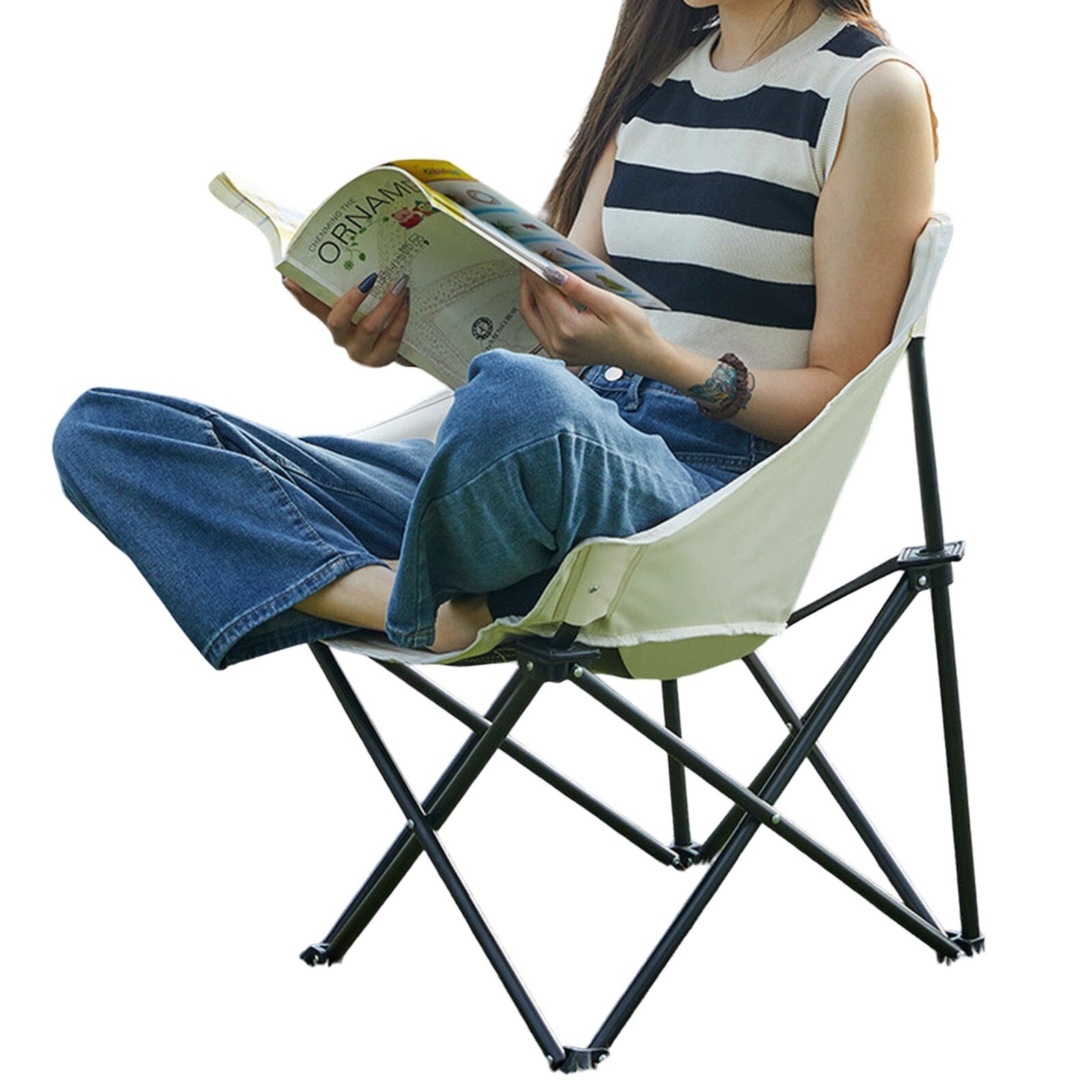 Canvas Camping Chairs 2PC Lightweight Folding Chairs - Pockets & Carry Bag