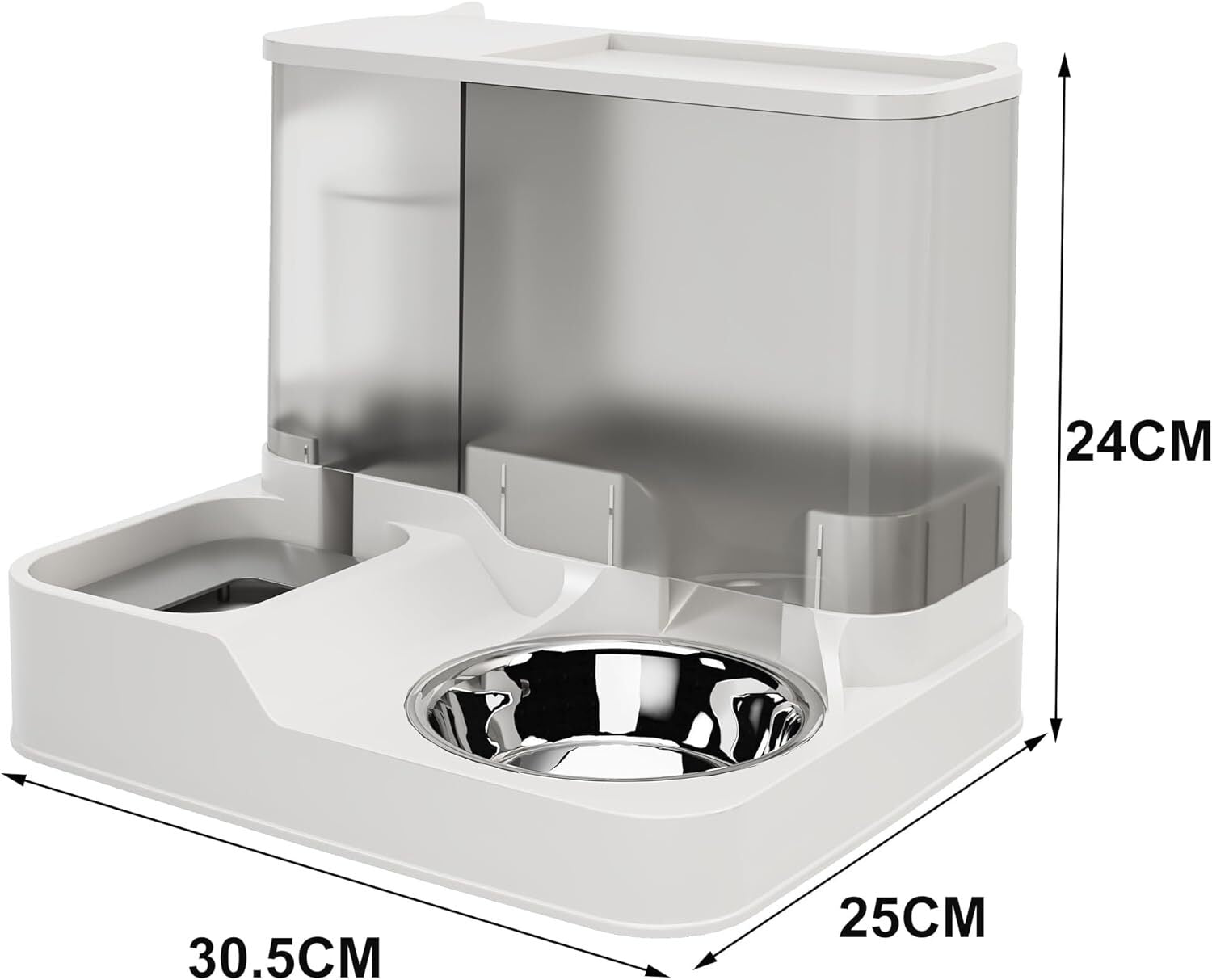 2 In1 Feeder Food Water Dispenser Bowl Automatic Dog Cat Bottle Pet Self Feeding