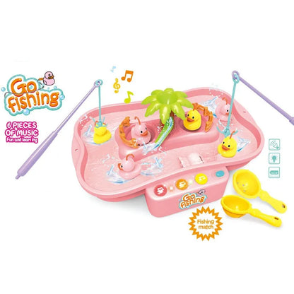 Electric Fishing Toy Set with Music and Lights - Water Play Game for Children