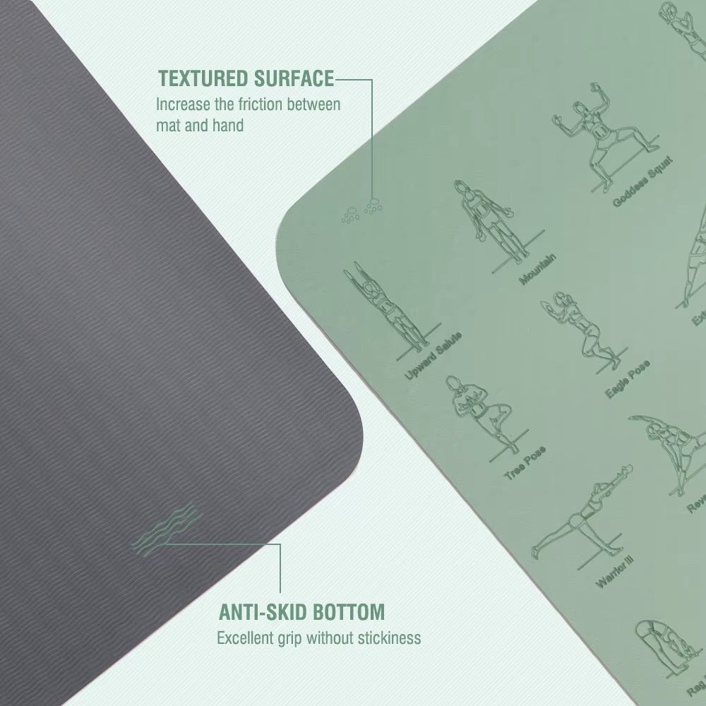 TPE Yoga Mat 183Cm*57Cm Eco-Friendly Non-Slip Sports Fitness Mat