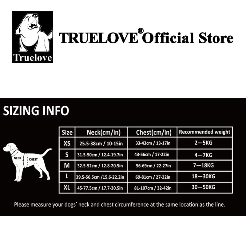 TRUE LOVE Pet Harness No Pull Nylon Reflective Dog Harness Adjustable