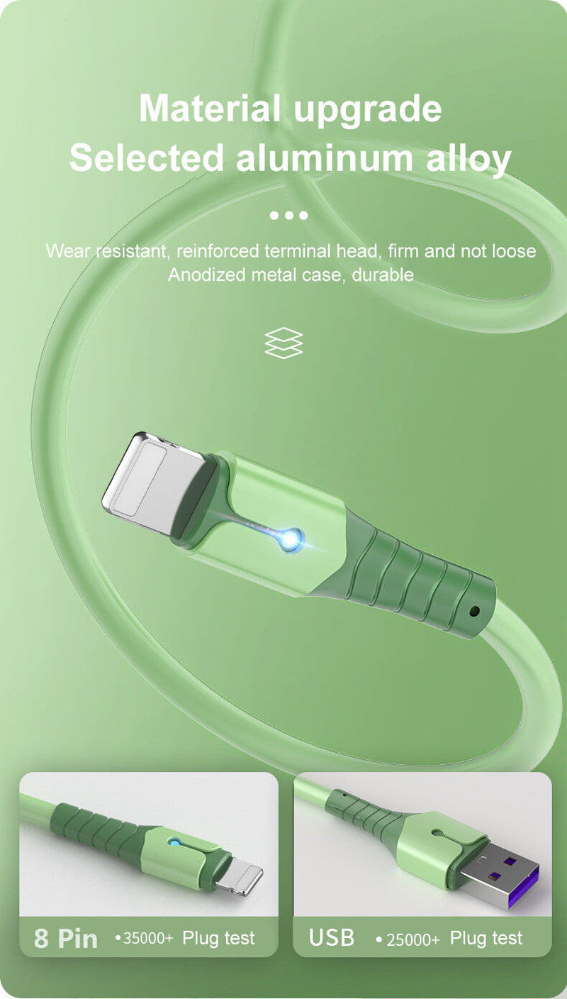 5A Fast Charging USB Cable for Iphone 14 13 12 11 Pro Max X XR 8 7 Light Charger