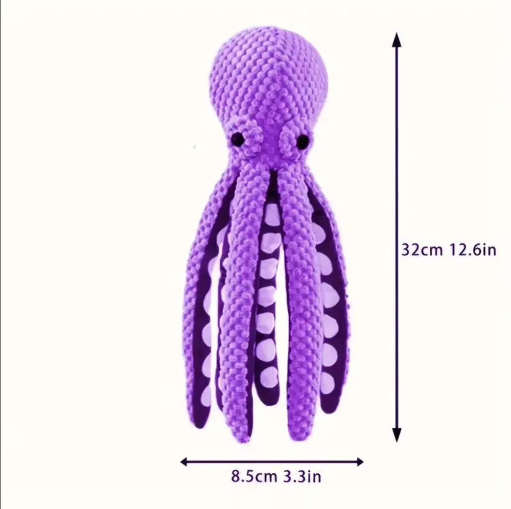 Interactive Plush Octopus Shell Puzzle Toy for Dogs and Cats - Durable Chew Toy for Dental Health and Engagement