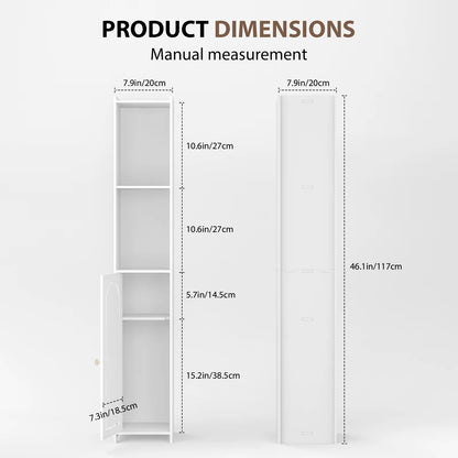 White Storage Cabinet, Waterproof Tall Bathroom Cabinet, Bedroom,Livingroom,Home Furniture