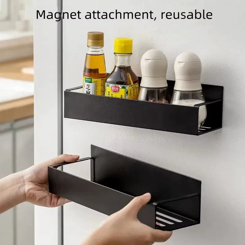 Magnetic Storage Shelf Spice Sundry Side Storage Rack Hanging Holder
