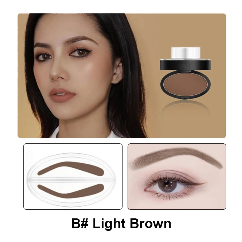 Eyebrow Powder Tint Stencil Kit Cosmetics Professional Makeup Waterproof Eye Brow Stamp