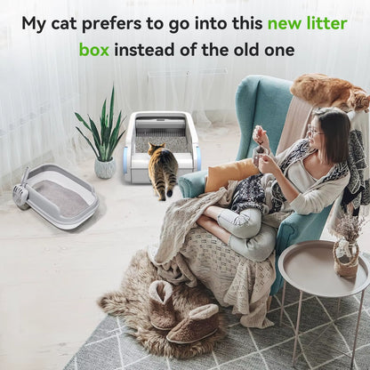 Open Smart Cat Litter Box Automatic Self Cleaning,Remote Control via App
