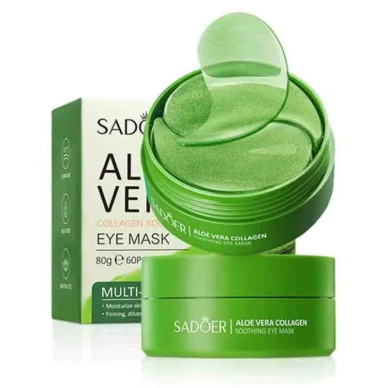 60Pcs Aloe Vera Collagen Eye Mask anti Dark Circles Removal Eyes Bags Moisturizing