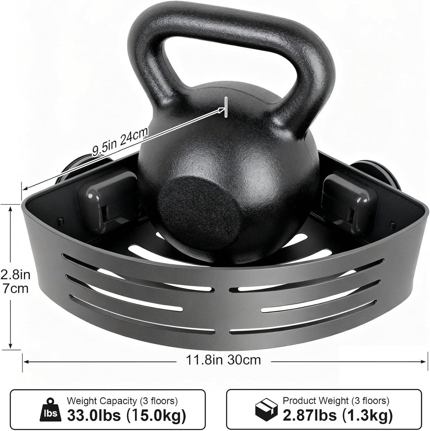 3-Tier No-Drill Storage Caddy with Hooks&Towel Bar,Organizing Solution for Bathroom,Shower&Kitchen