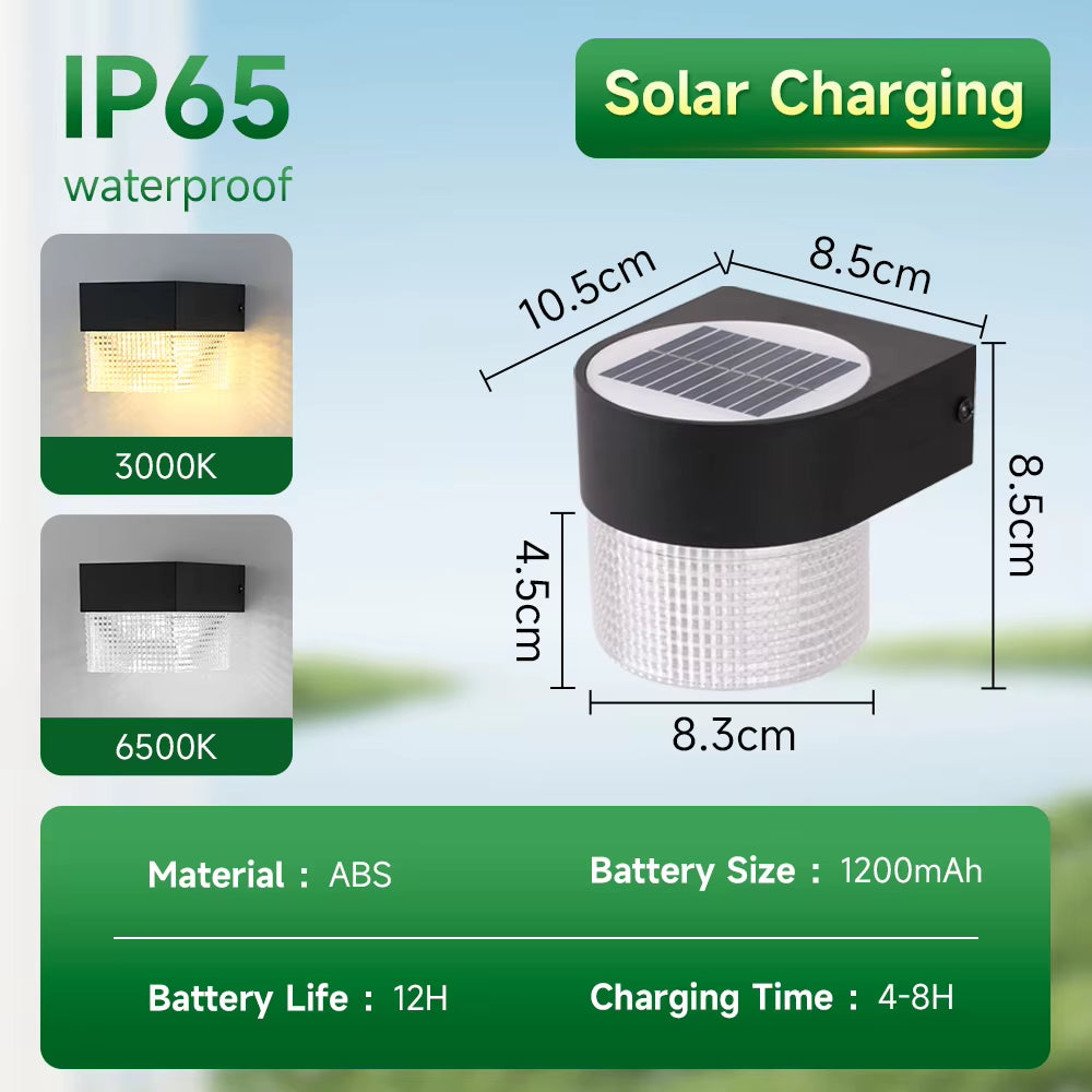 Solar Wall Lamp Outdoor Warm Light Waterproof up and down Luminous