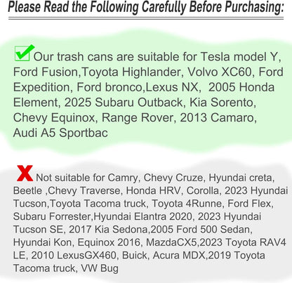 Car Trash Can with Lid, Mini Auto Dustbin Garbage Organizer with 30 Pcs Plastic Trash Bag