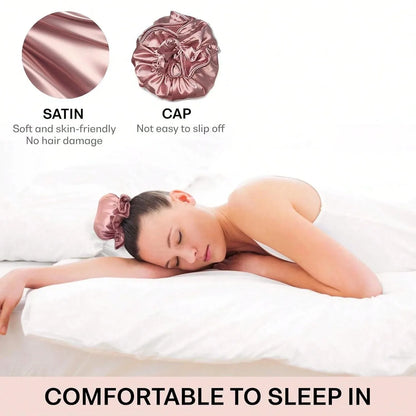 3Pc Satin Heatless Curling Rod with Hair Caps, Soft Overnight Curling Hairstyling Tools