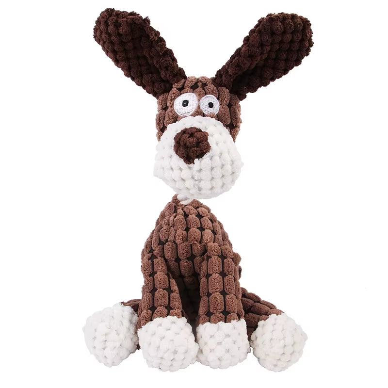 Corduroy Plush Dog Toys - Squeaky and Bite-Resistant Chew Toys for Small and Large Dogs