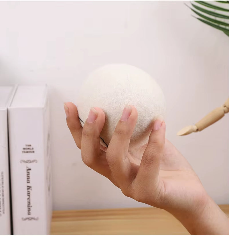 6Pcs Reusable Wool Dryer Balls Clothes Softener Laundry Fleece Dryer Ball Kit