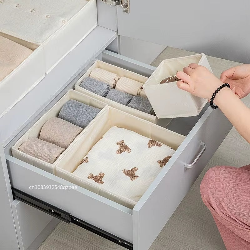 3Pcs/1Set Storage Box Foldable Non-Woven Storage Box Six-Piece Set 
