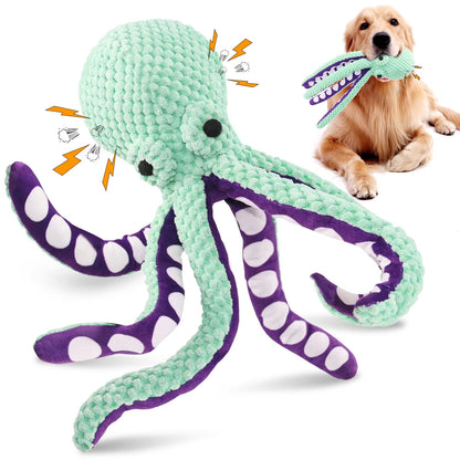 Interactive Plush Octopus Shell Puzzle Toy for Dogs and Cats - Durable Chew Toy for Dental Health and Engagement